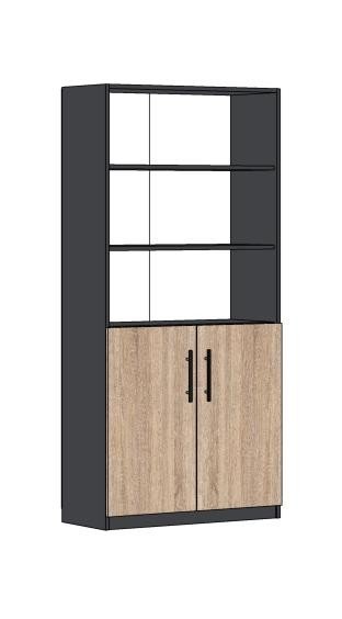 Шафа напівзакрита з полицями БРІК (В804)